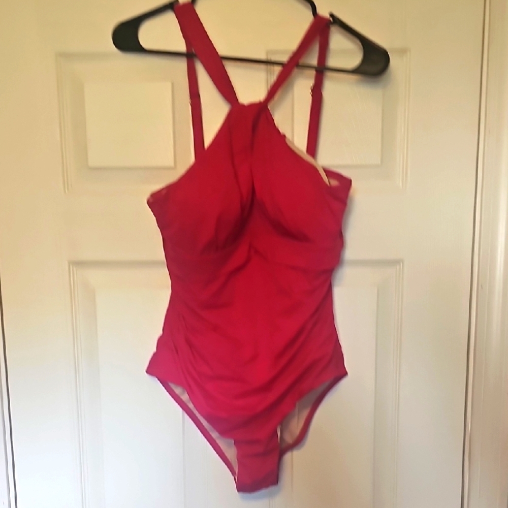 Swimsuits For All Pink Halter Swimsuit, Sz 10